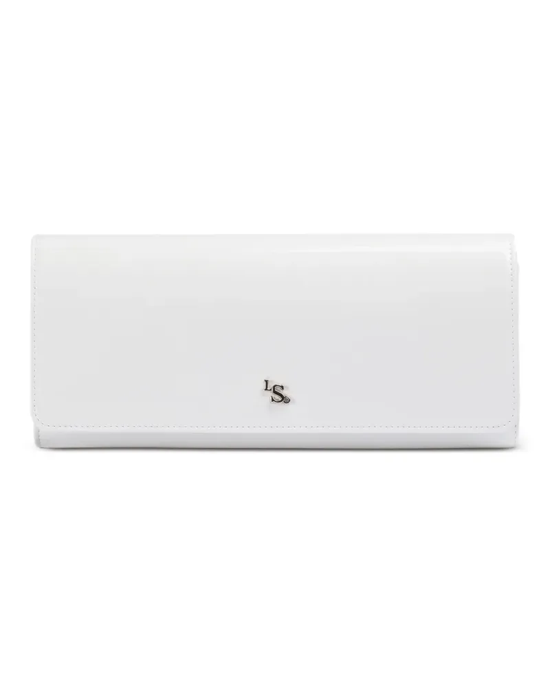 Le Silla Clutch mit Lackfinish und Logoplakette - Weiß Weiß