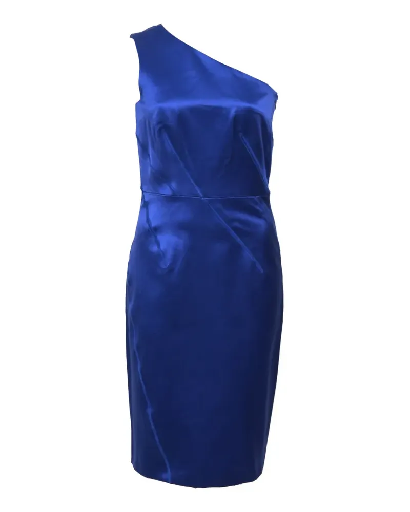 Michael Kors scratch-effect one-shoulder dress - Blau Blau