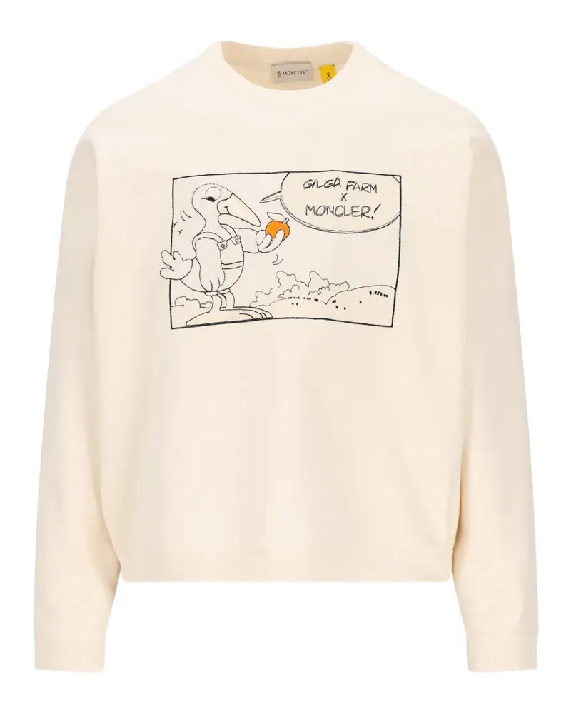 Moncler x  x Gilga Farm cartoon embroidered sweatshirt - Nude Nude