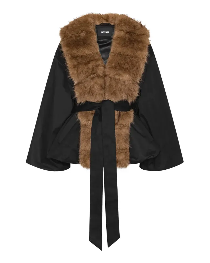 ROTATE Birger Christensen faux-fur collar jacket - Schwarz Schwarz