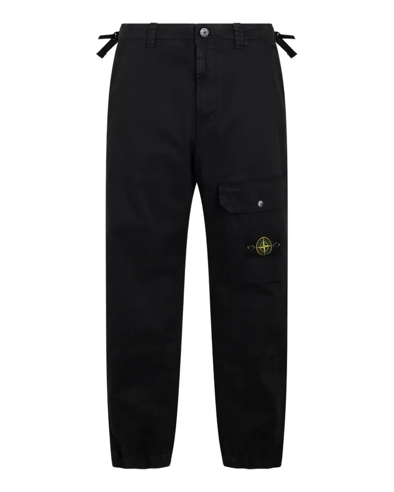 Stone Island Hose mit Logo - Schwarz Schwarz