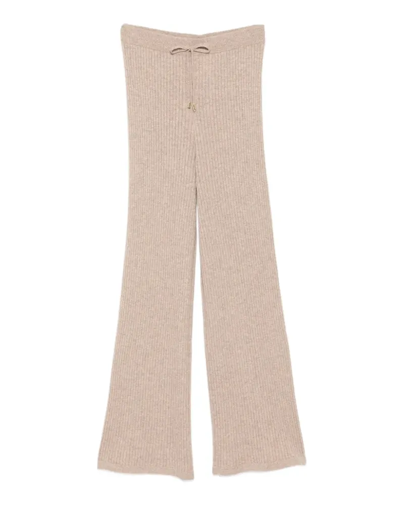 N.Peal Gerippte Strickhose - Nude Nude