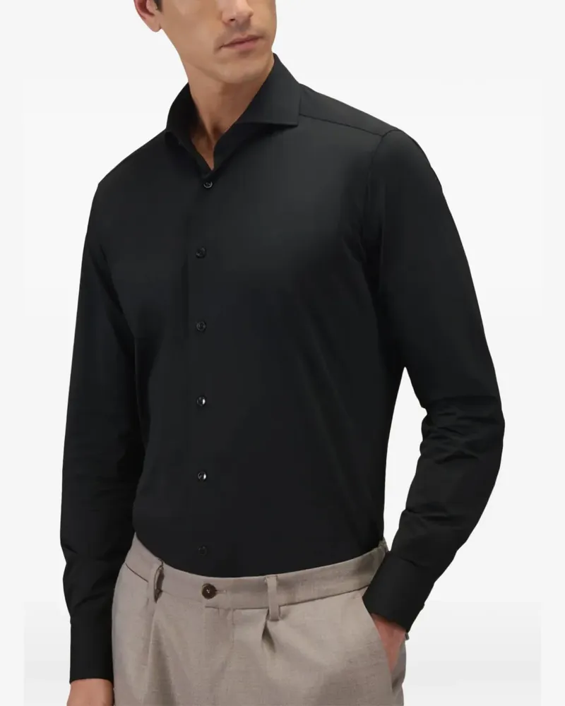 XACUS Twill-Hemd - Schwarz Schwarz