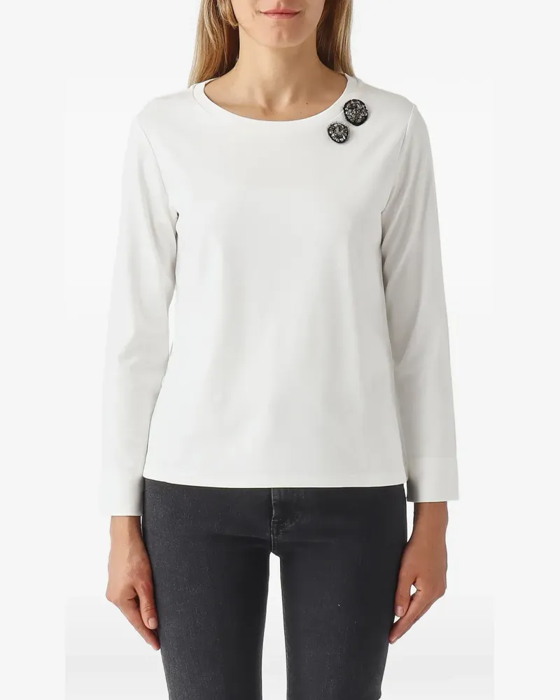 Max Mara embellished long-sleeve t-shirt - Weiß Weiß