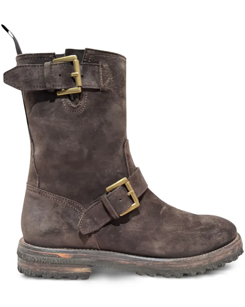 CALCE Bikerstiefel mit Reißverschluss - Braun Braun