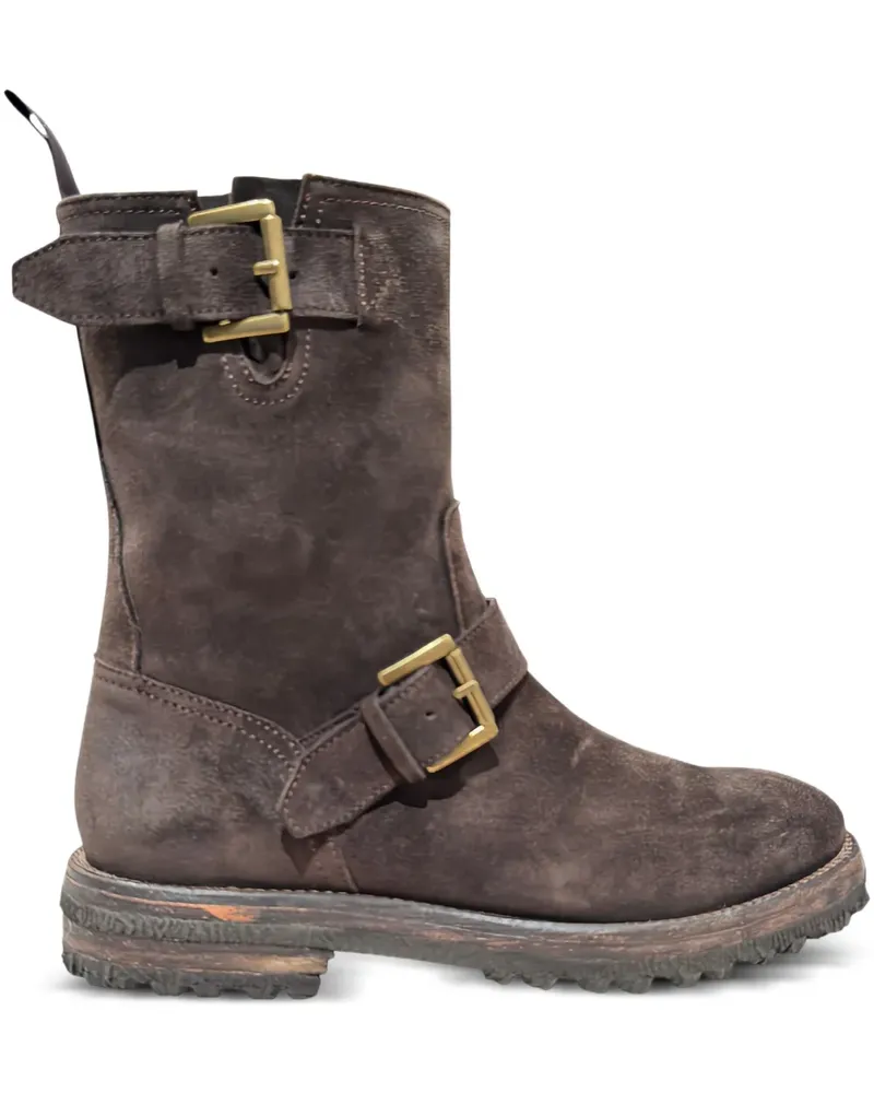 CALCE Bikerstiefel mit Reißverschluss - Braun Braun