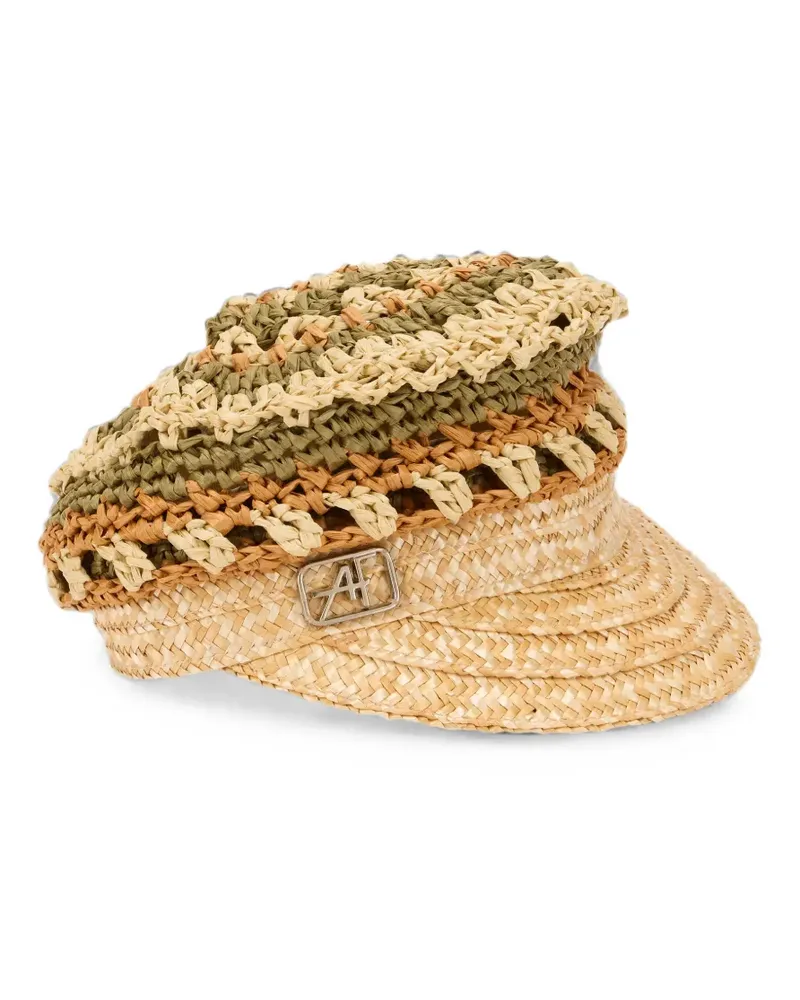 Alberta Ferretti braided visor cap - Nude Nude