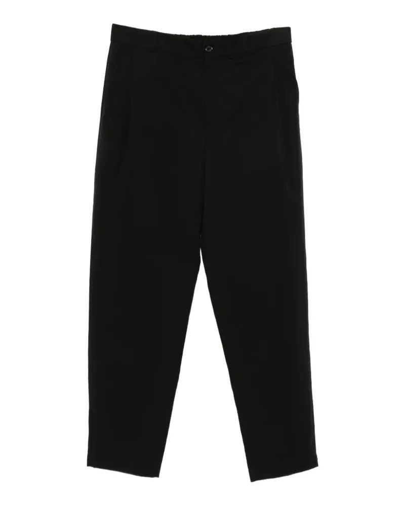 Emporio Armani elasticated-waistband tailored trousers - Schwarz Schwarz