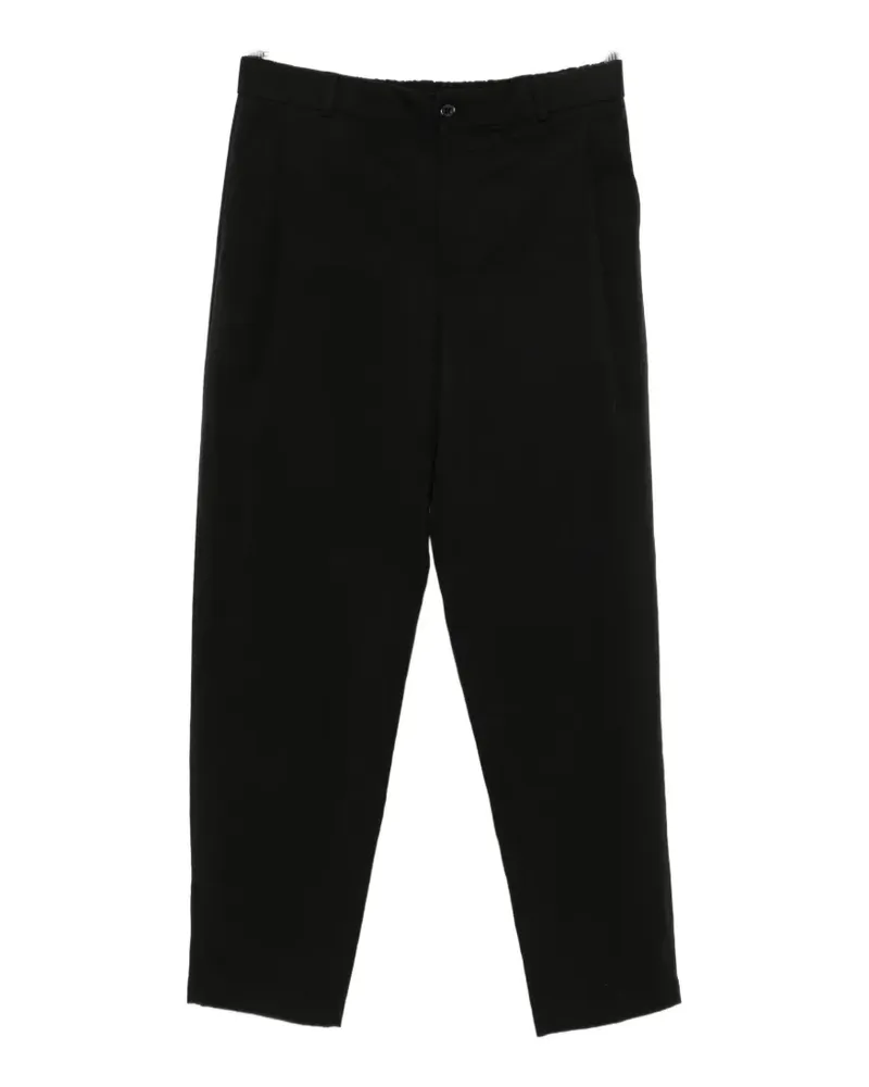Emporio Armani elasticated-waistband tailored trousers - Schwarz Schwarz