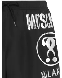 Moschino Badeshorts mit Logo-Print Schwarz