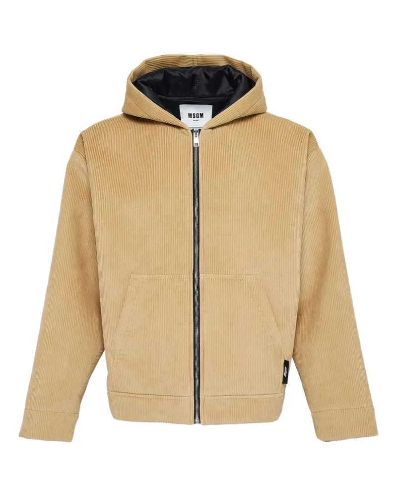 MSGM hooded corduroy jacket - Braun Braun