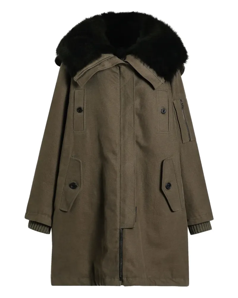 Dolce & Gabbana Kapuzenmantel mit Pelzbesatz - Braun Braun