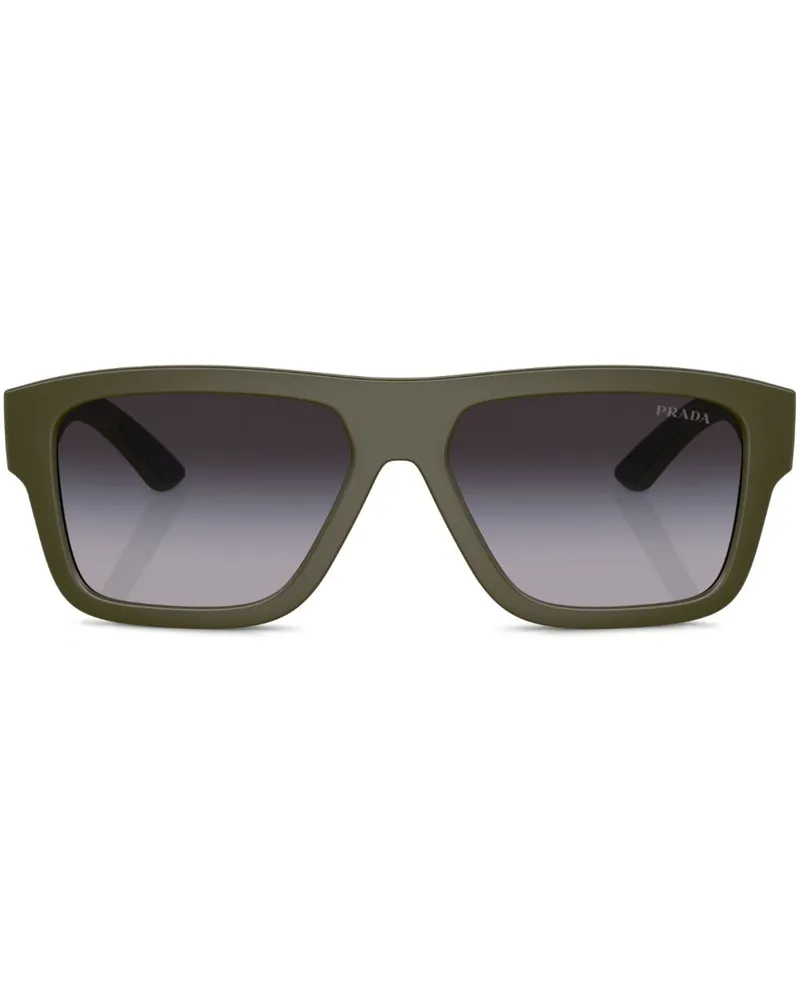 Prada Eckige Sonnenbrille mit Print - Grün Grün