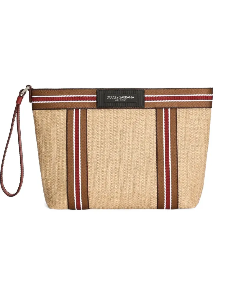 Dolce & Gabbana Essenza Kulturbeutel aus Raffia - Nude Nude