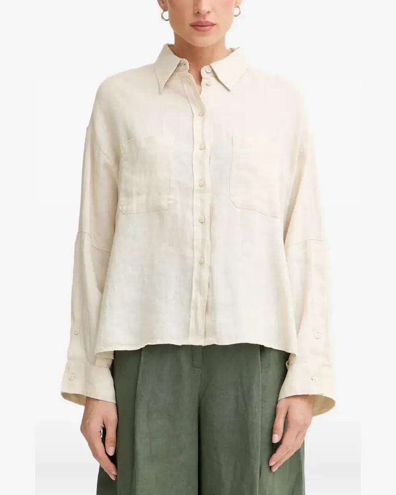 Benetton Hemd mit aufgesetzter Tasche - Nude Nude