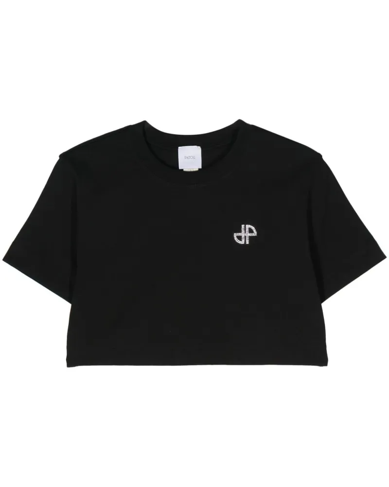 Patou Cropped-T-Shirt mit Logo - Schwarz Schwarz