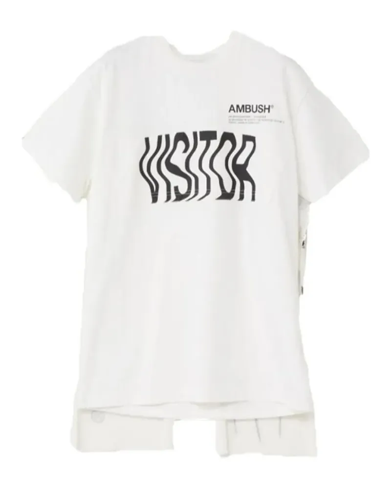 AMBUSH slogan-print cape T-shirt - Weiß Weiß