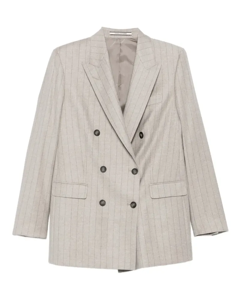 Tagliatore pinstriped double-breasted blazer - Nude Nude