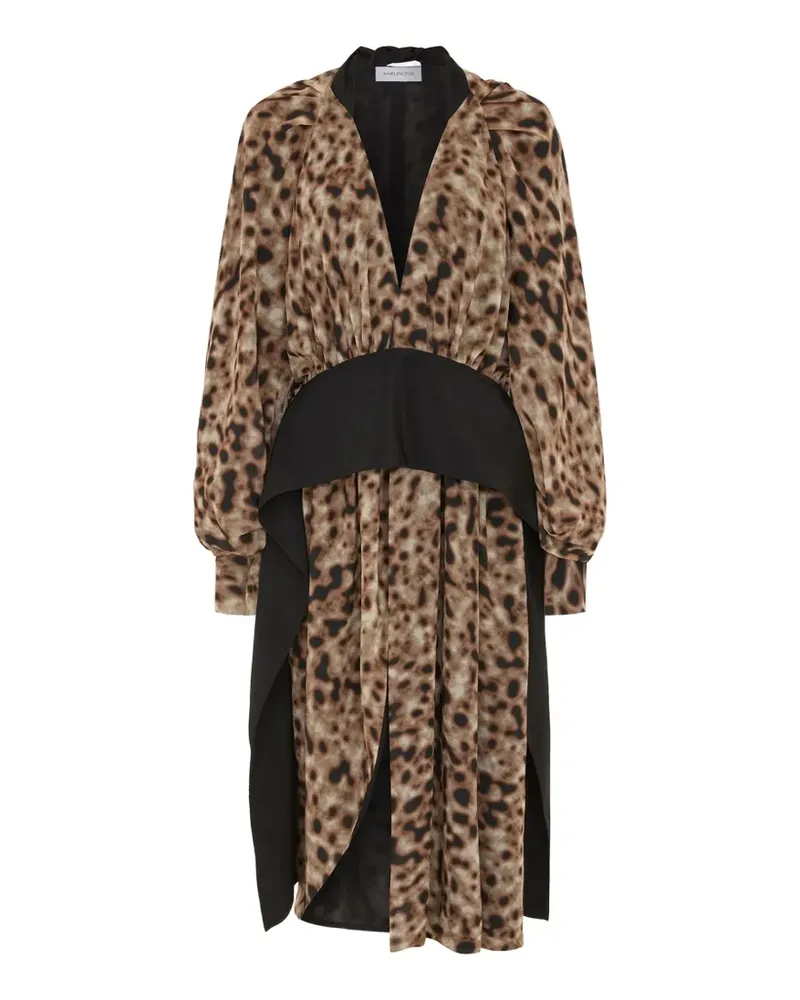 16ARLINGTON Tilde Midikleid mit Leopardenprint - Braun Braun