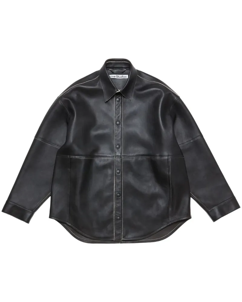 Acne Studios Hemd aus Leder - Schwarz Schwarz