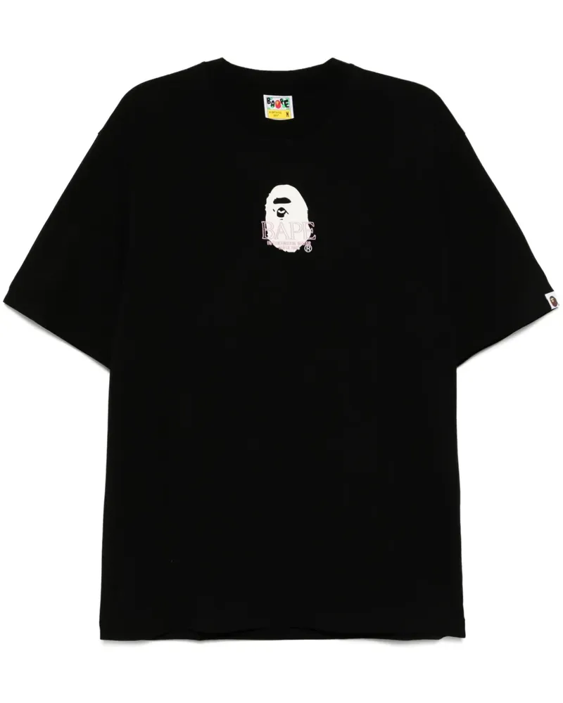 BAPE T-Shirt mit Affenkopf - Schwarz Schwarz