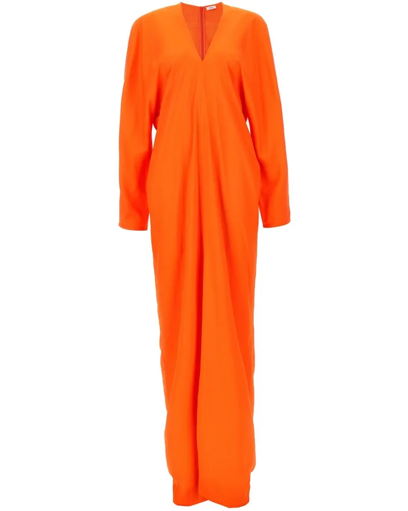 Ferragamo Maxikleid mit V-Ausschnitt - Rot Rot