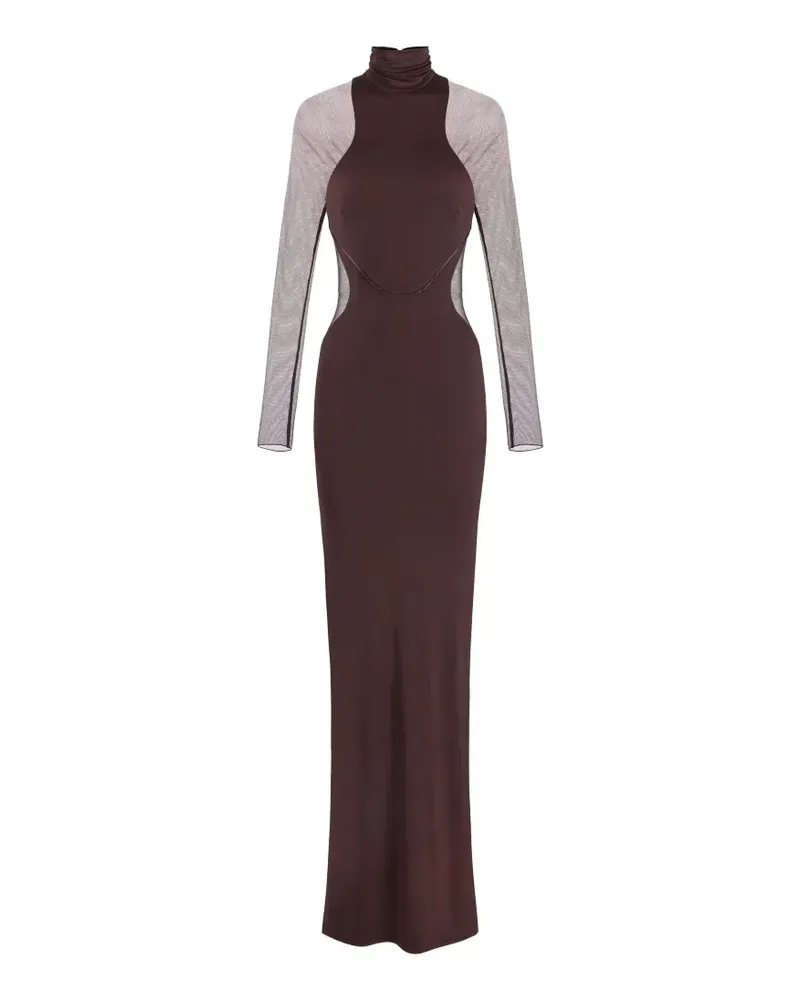 Elisabetta Franchi Kleid mit Sheer-Effekt - Braun Braun