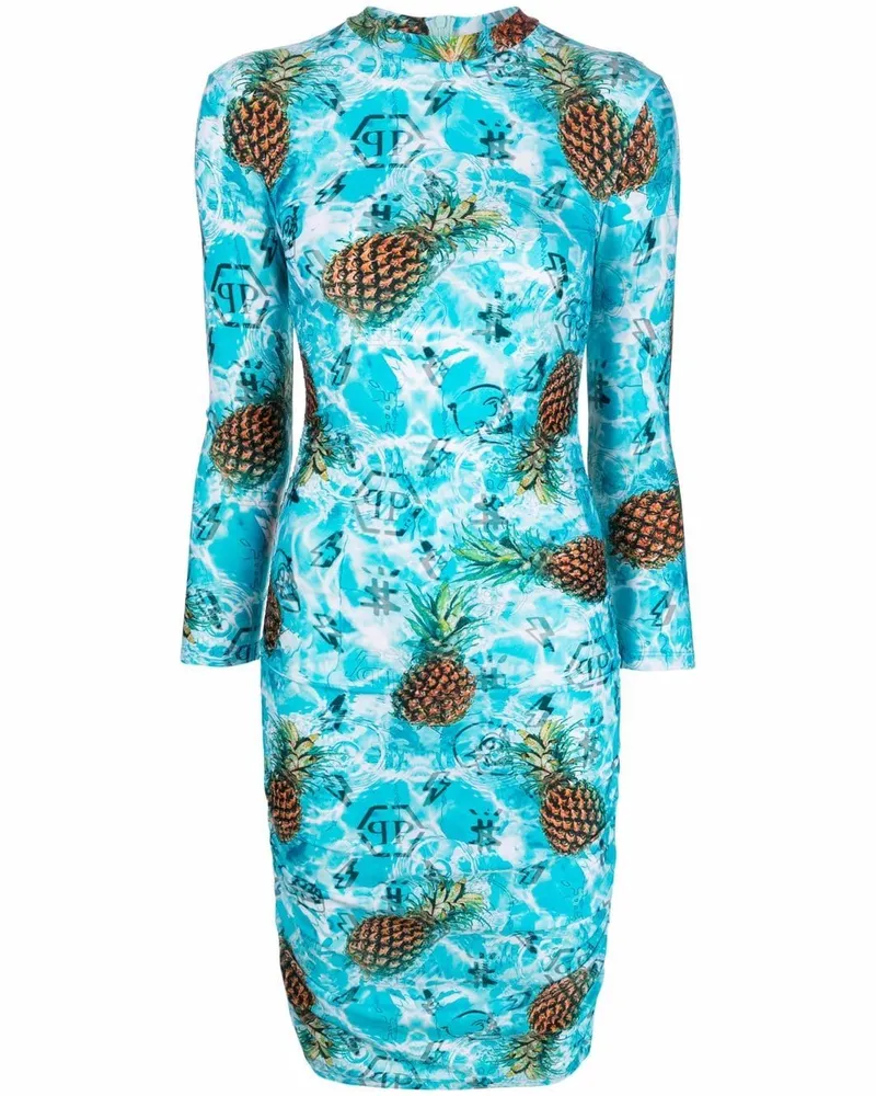 Philipp Plein Pineapple Skies Kleid - Blau Blau