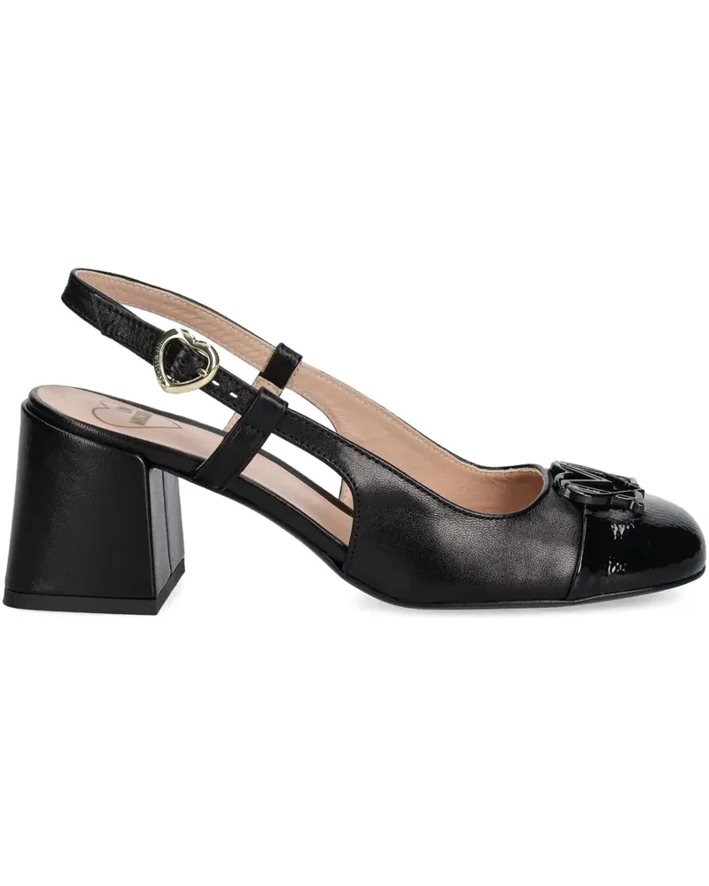 Moschino Pumps mit Logo-Schild 70mm - Schwarz Schwarz