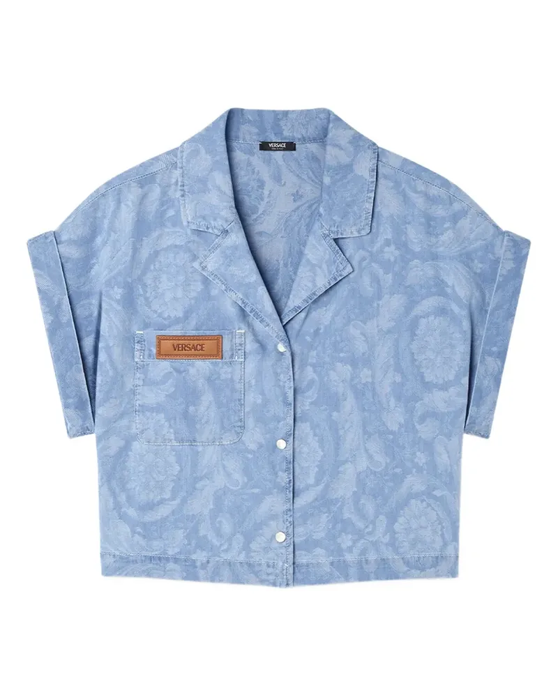 Versace Hemd mit Barocco-Print - Blau Blau
