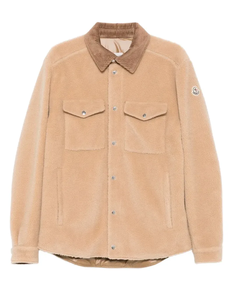 Moncler corduroy-collar fleece overshirt - Braun Braun