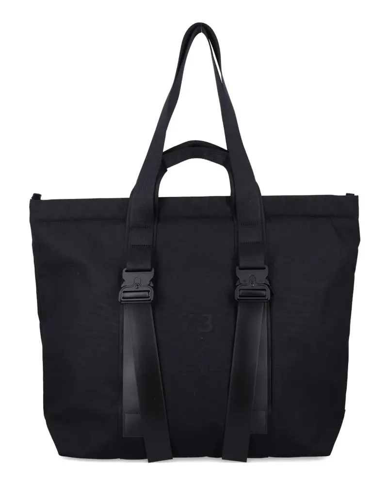Y-3 Shopper-Tote Bag mit Schnallenriemen - Schwarz Schwarz