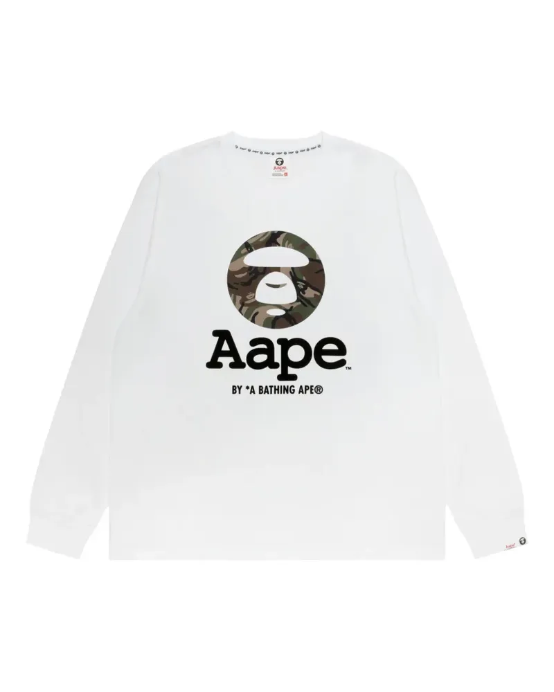 BAPE T-Shirt mit Camouflage-Print - Weiß Weiß