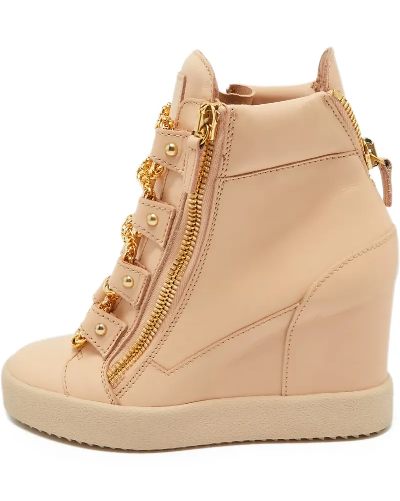 Giuseppe Zanotti Wedge-Sneakers mit Kette - Nude Nude