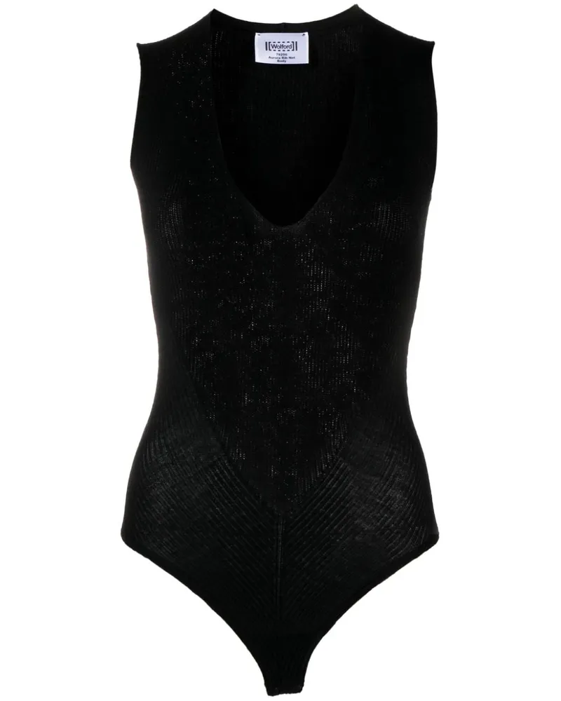 Wolford Gerippter Body - Schwarz Schwarz