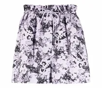 Shorts mit Paperbag-Taille - Violett