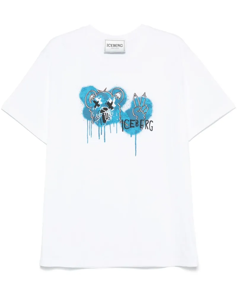 Iceberg T-Shirt mit Bären-Print - Weiß Weiß