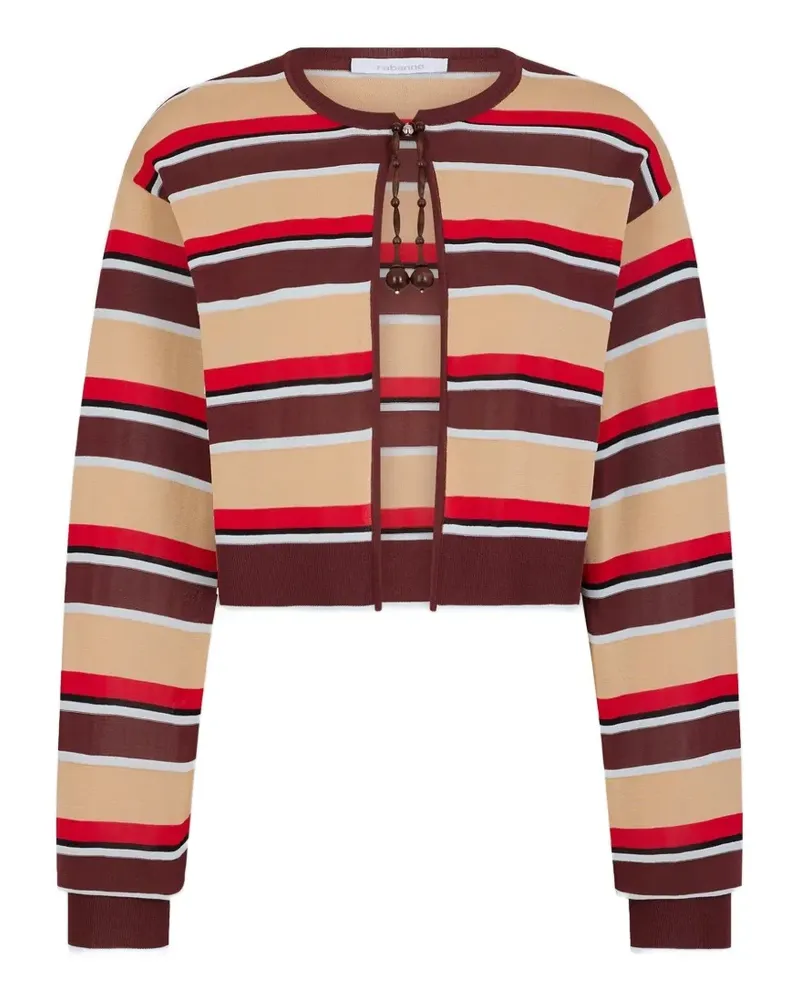 Paco Rabanne Gestreifter Cardigan mit Perlen - Nude Nude