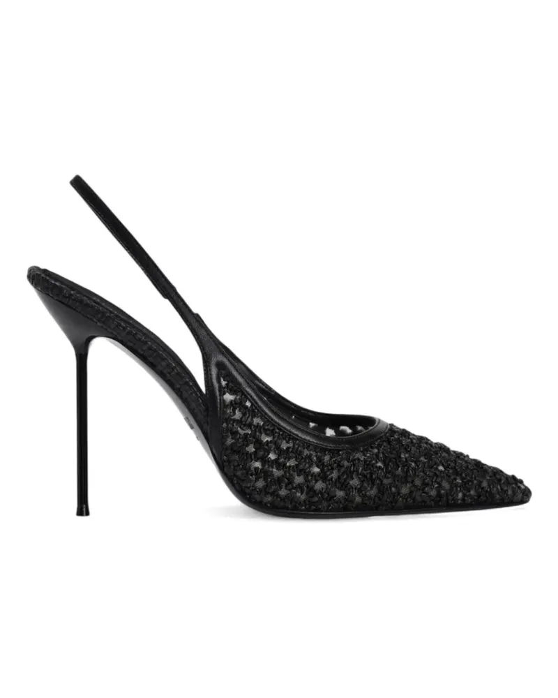 Paris Texas Lidia woven-design slingback sandals - Schwarz Schwarz