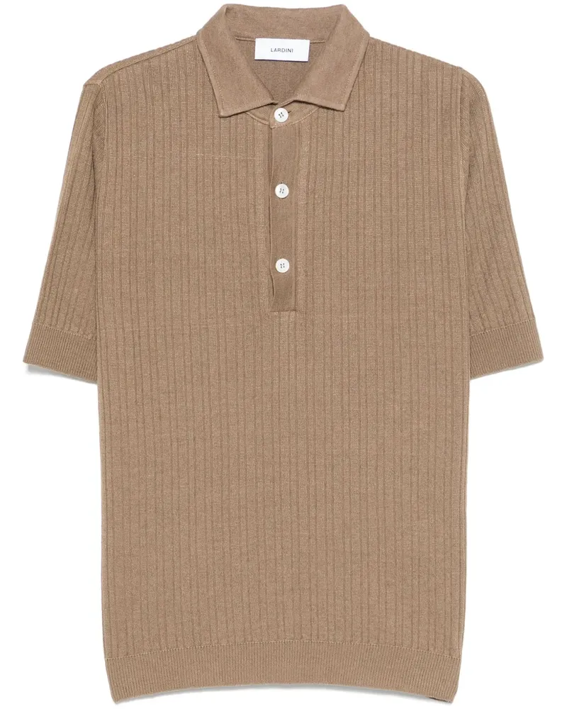 LARDINI Geripptes Poloshirt - Braun Braun
