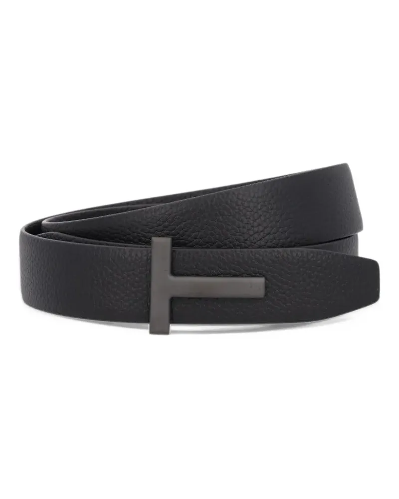 Tom Ford reversible T buckle belt - Schwarz Schwarz