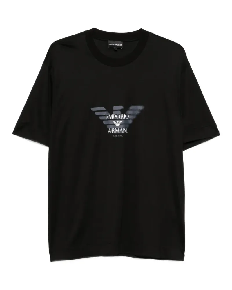Emporio Armani T-Shirt mit Logo-Print - Schwarz Schwarz
