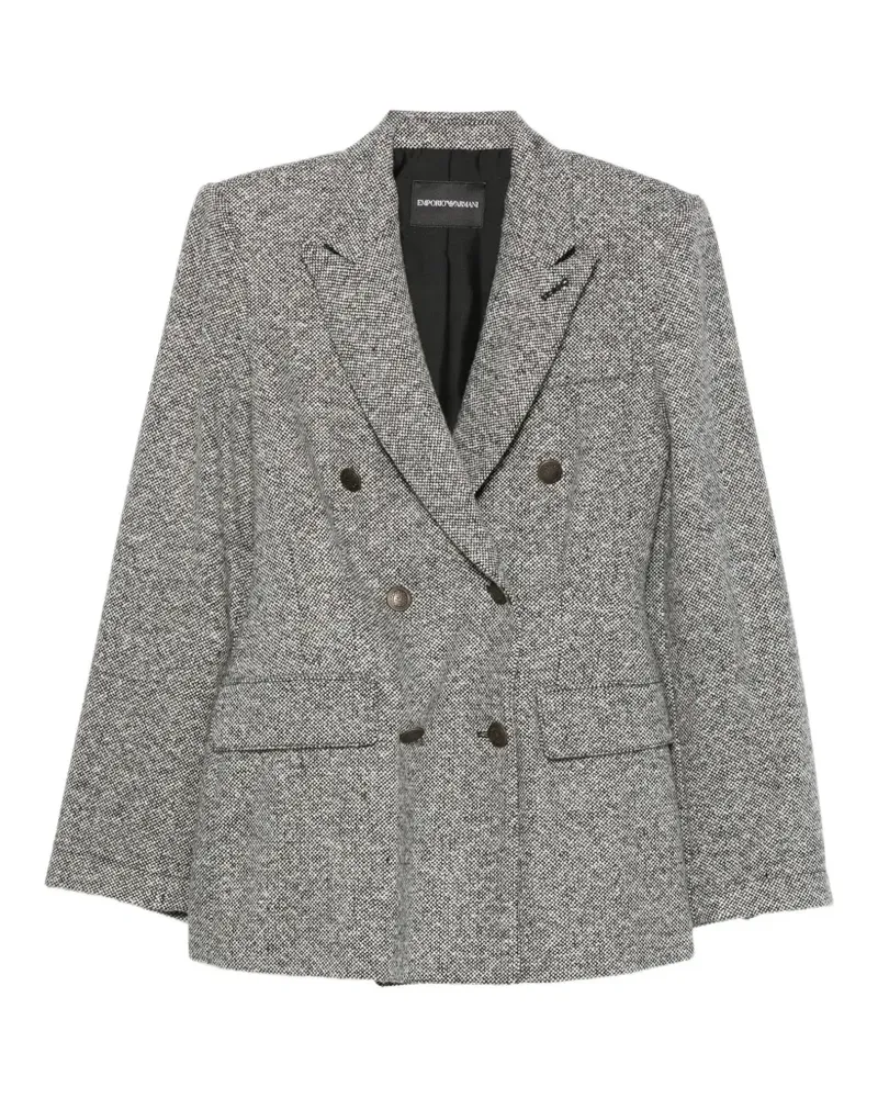 Emporio Armani Doppelreihige Tweed-Jacke - Weiß Weiß