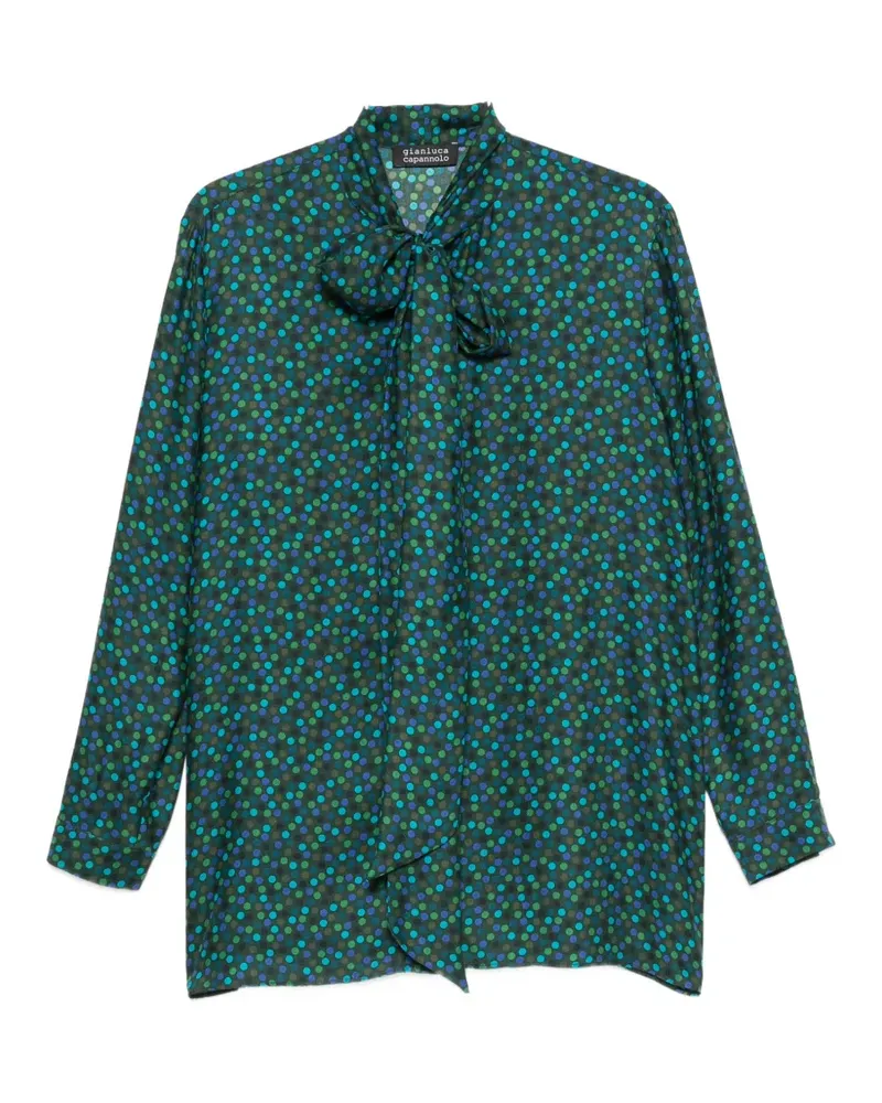 Gianluca Capannolo Katherine polka-dot pussy-bow blouse - Grün Grün