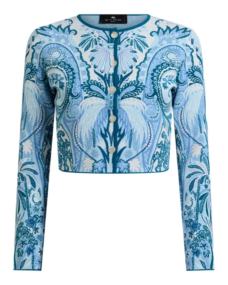 Etro Cropped-Cardigan mit Jacquardmuster - Blau Blau