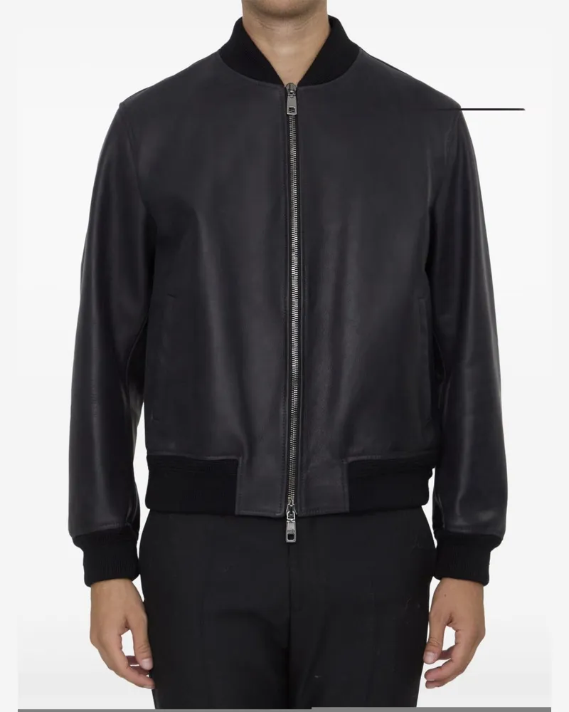 Dolce & Gabbana Lederjacke mit Reißverschluss - Schwarz Schwarz