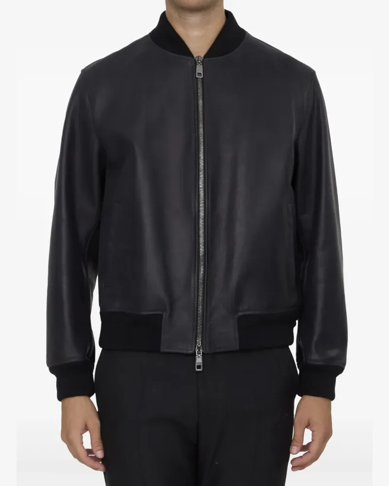 Dolce & Gabbana Lederjacke mit Reißverschluss - Schwarz Schwarz