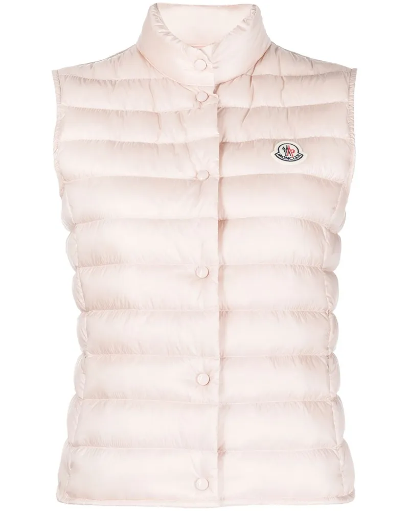 Moncler Geripptes Top mit Logo-Patch - Rosa Rosa