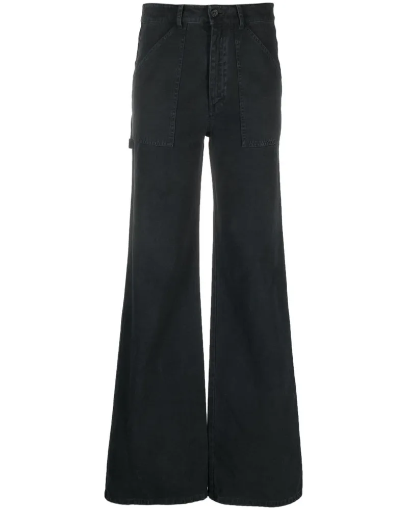 Nili Lotan Halbhohe Wide-Leg-Hose - Schwarz Schwarz