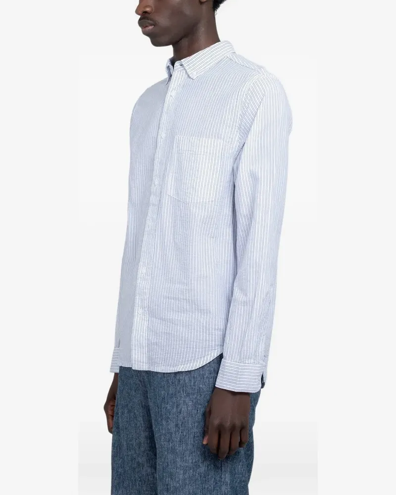 Minimum Colt striped seersucker shirt - Blau Blau